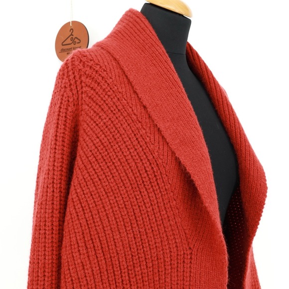 Lulus Impressive Comfort Red Chunky Open-Front Knit Shawl Collar‎ Cardigan XS - Picture 4 of 8